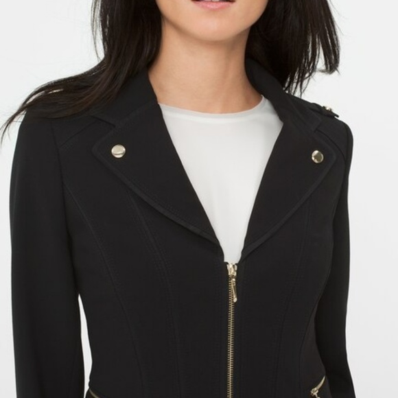 White House Black Market Jackets & Coats Whbm Black Gold Moto